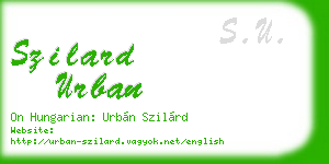 szilard urban business card